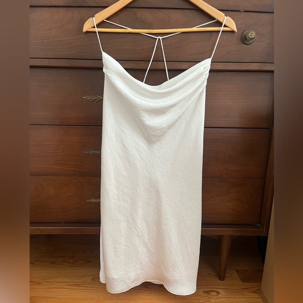 Aritzia Wilfred Harmonist Satin Cowl Neck Slip Dress